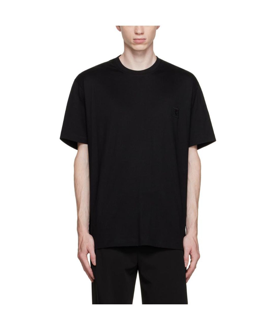 Wooyoungmi Black Graphic-Print Cotton T-Shirt for men