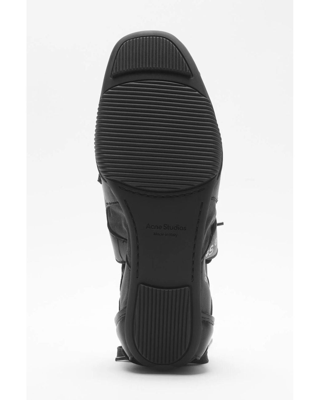 Acne Black Leather Lace-Up Sneakers for men