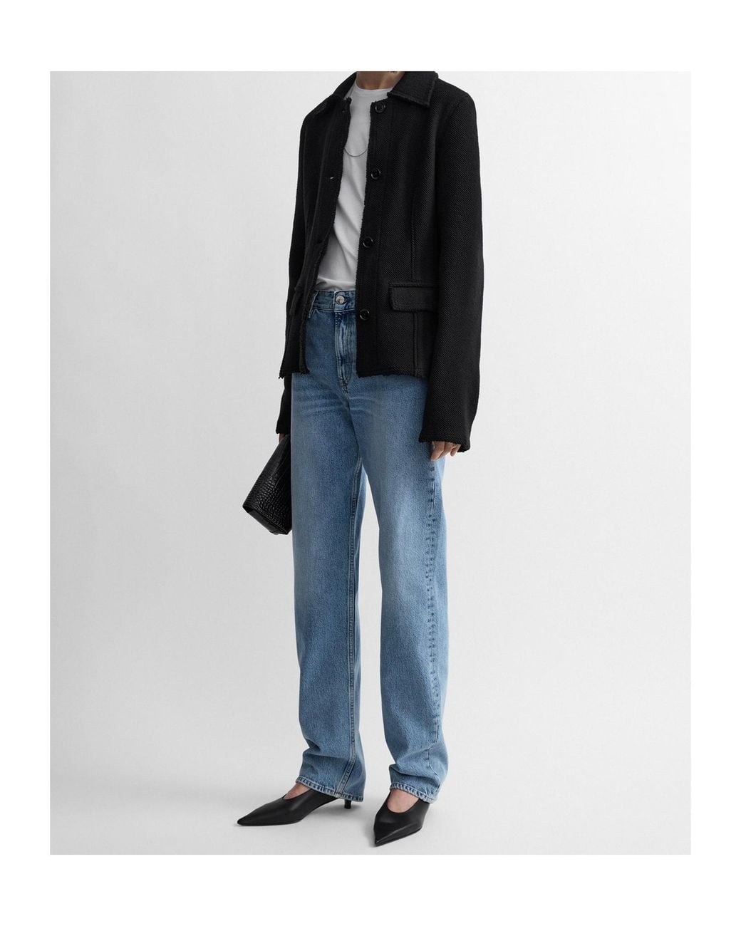 Totême Black Raw Hem Jacket
