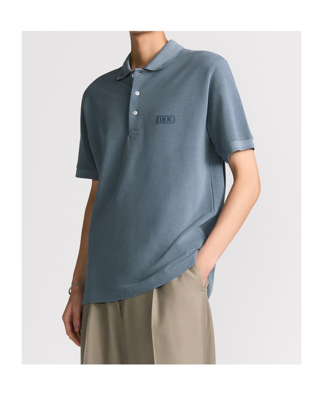 Dior Blue Homme Short-Sleeved Polo Shirt for men