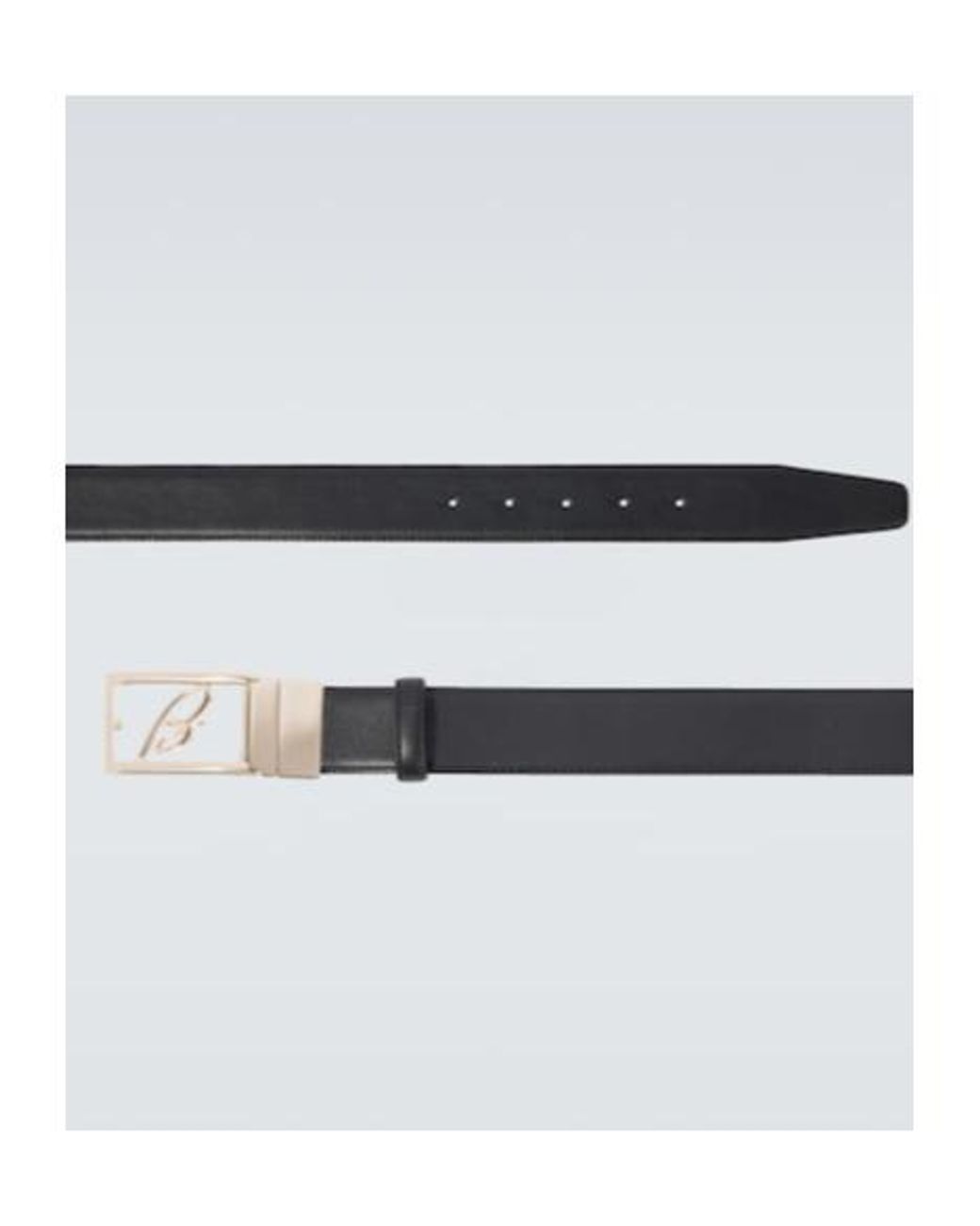 Brioni White Logo Leather Belt for men