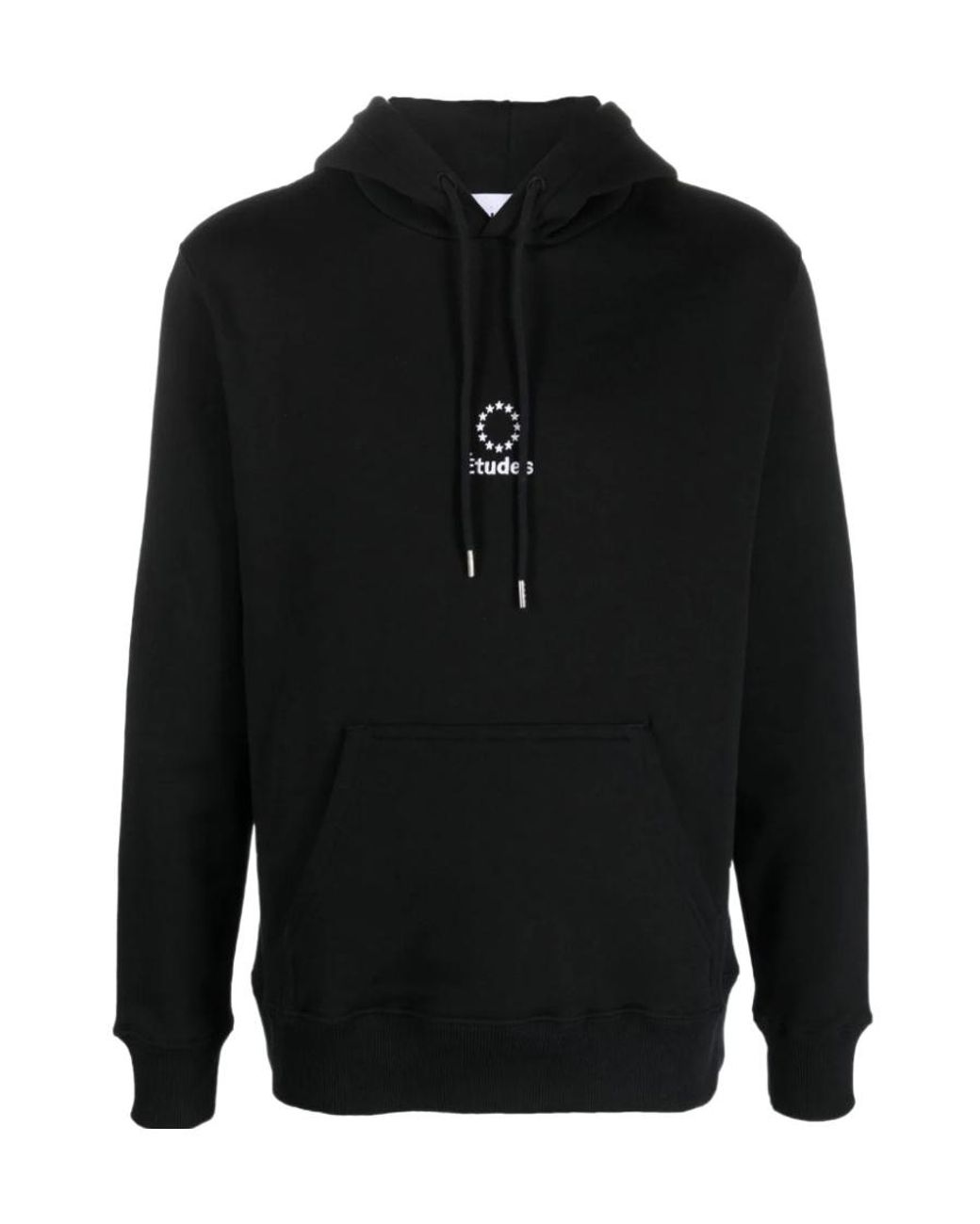 Etudes Studio Black Logo Embroidered Drawstring Hoodie for men
