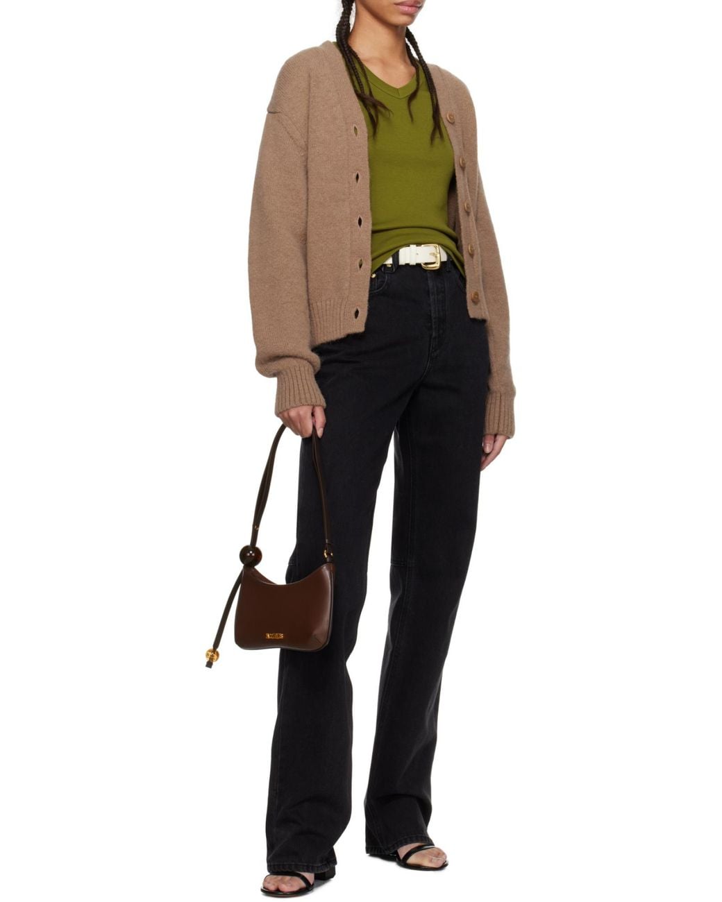 Jacquemus Brown Le Bisou Perle Shoulder Bag