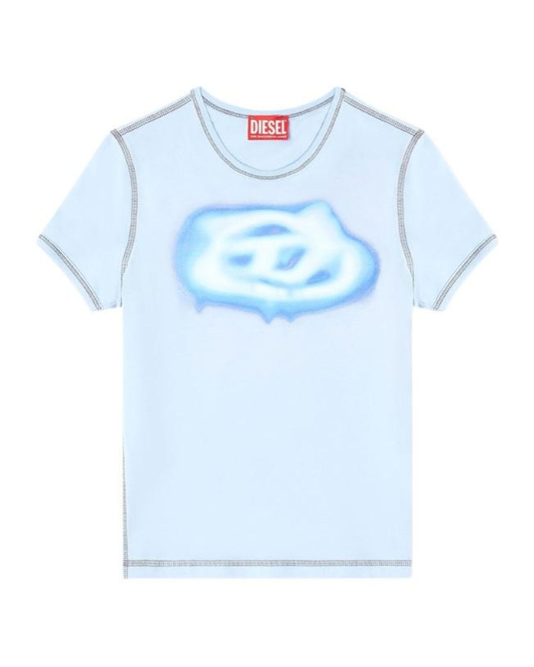 DIESEL Blue Fitted Crop T-Shirt