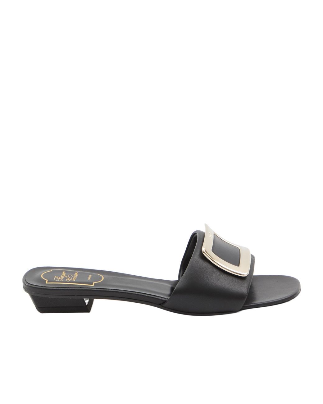 Roger Vivier White Logo-Engraved Open-Toe Mules