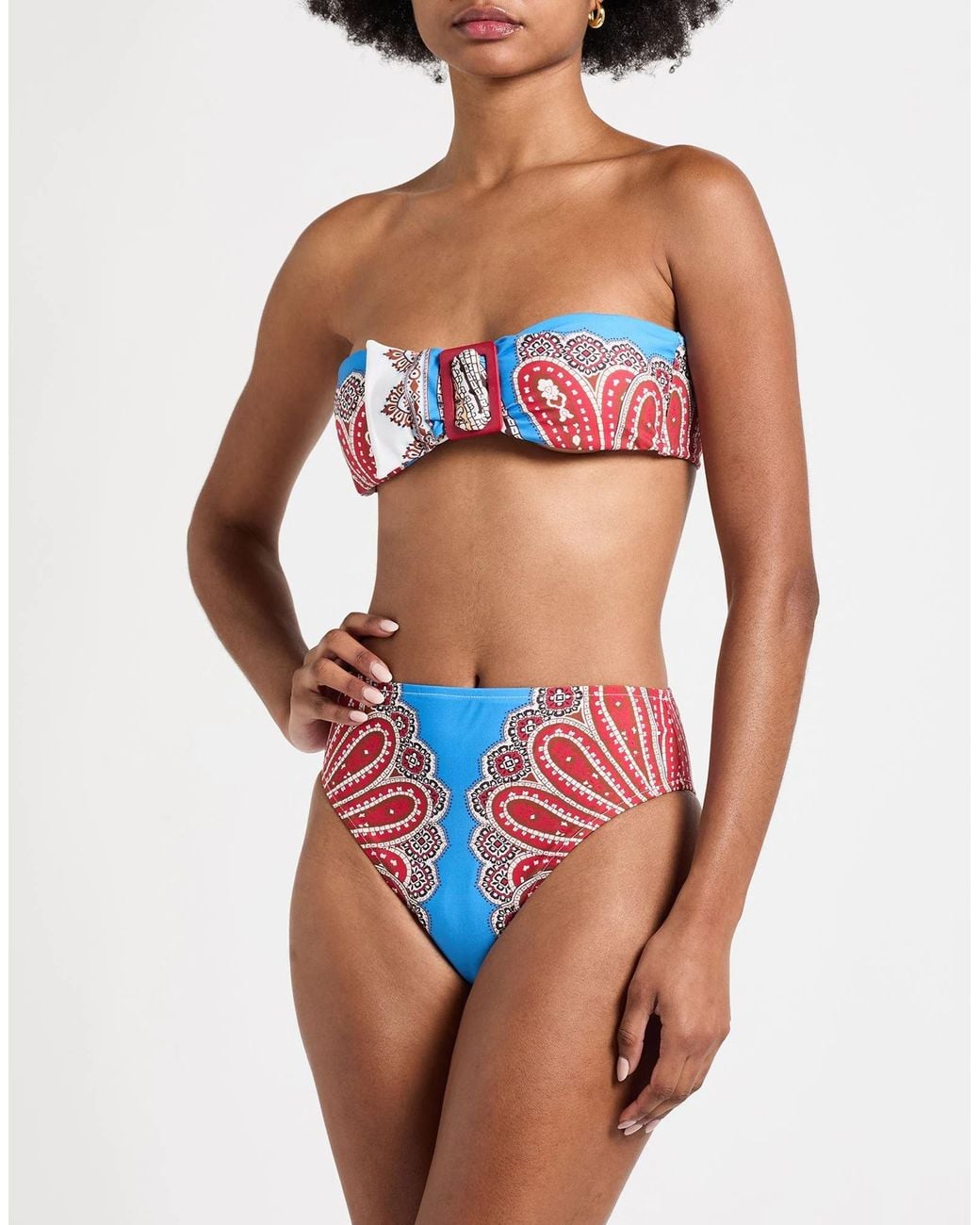 Farm Rio Red Casual High-Waisted Swim Shorts