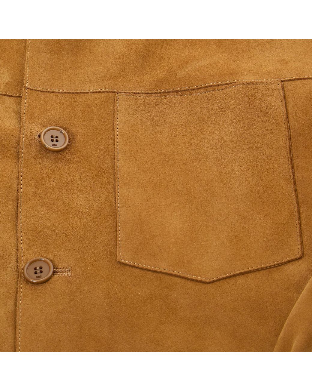 AMI Brown Suede Shirt Jacket for men
