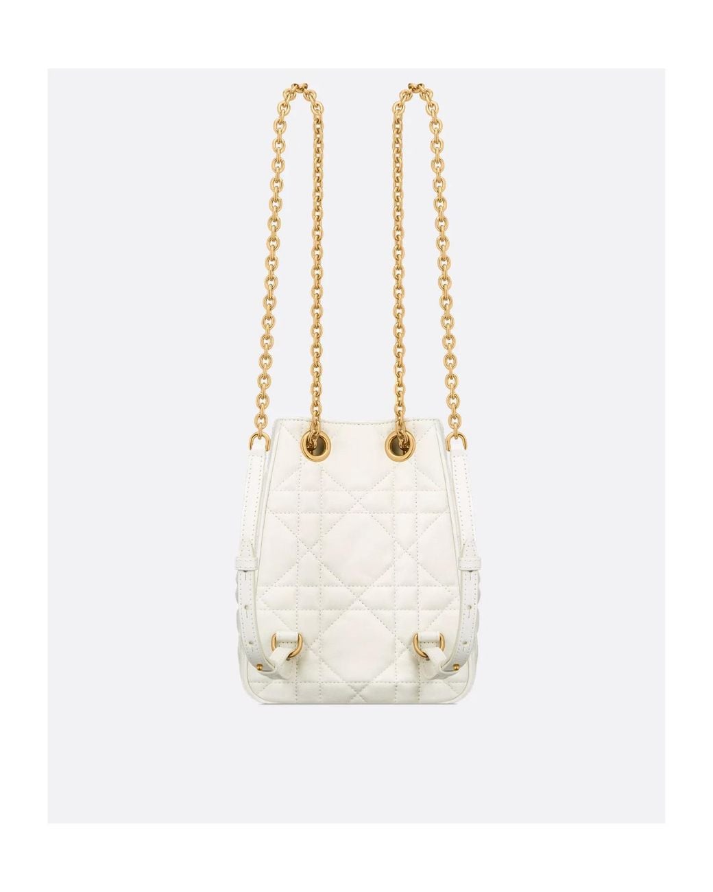 Dior White Drawstring Backpack