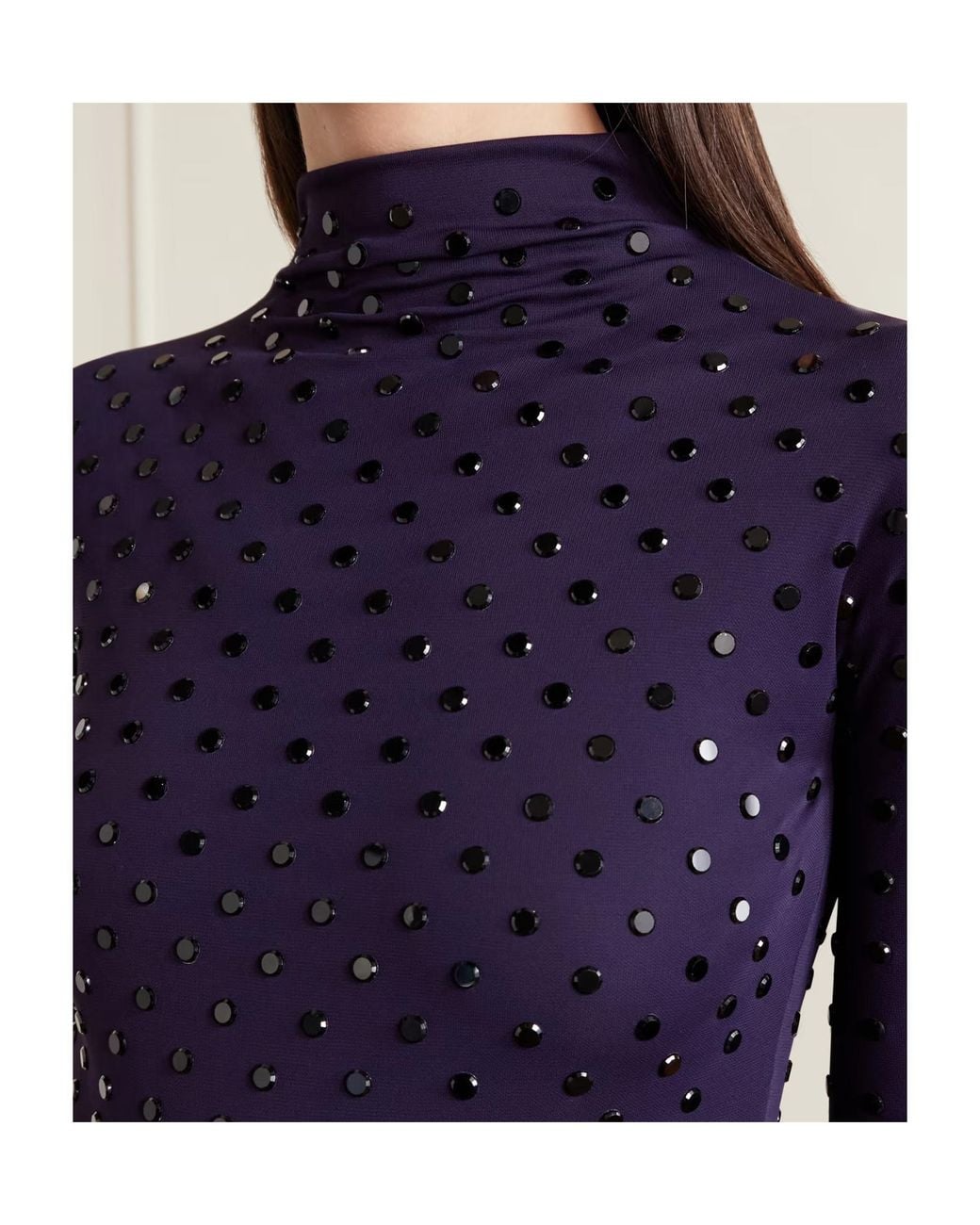 Alaïa Blue Crystal-Embellished Knitted Midi Dress