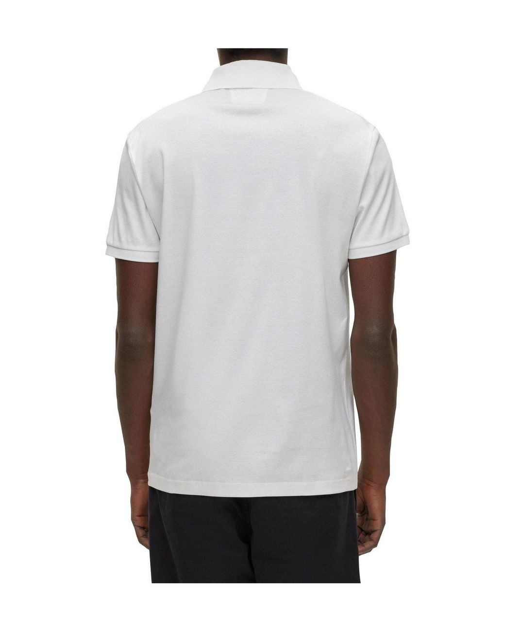 Boss White Sleeve Polo Shirt for men