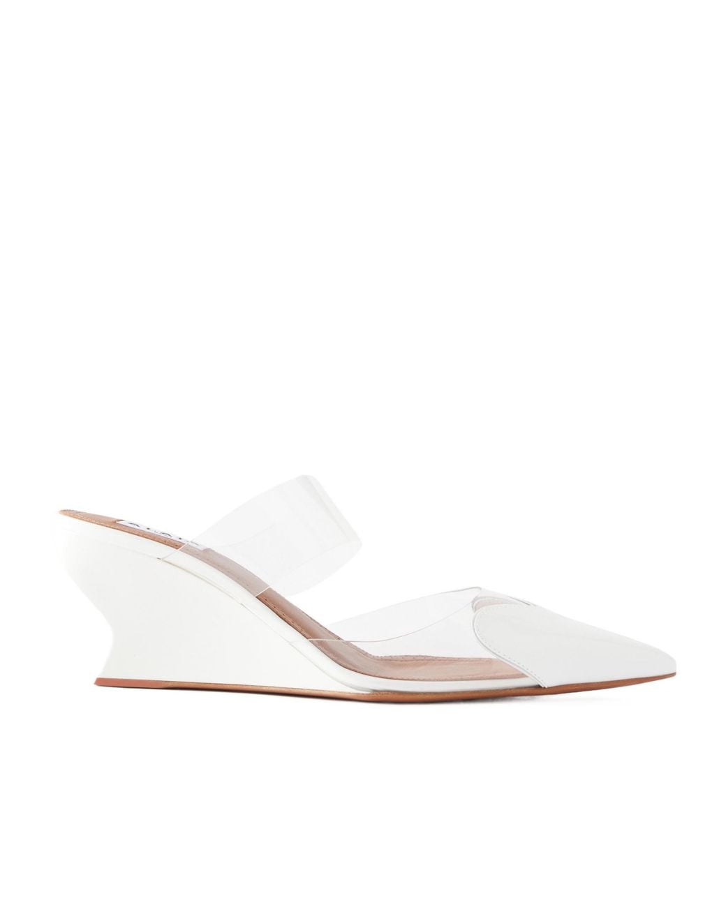 Alaïa White Alaïa Le Coeur Wedge Mules