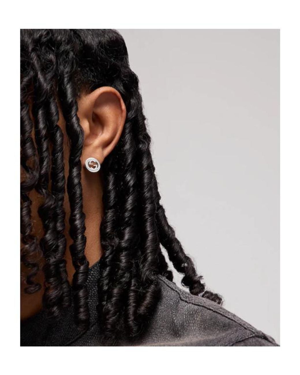 Gucci White Interlocking Earrings