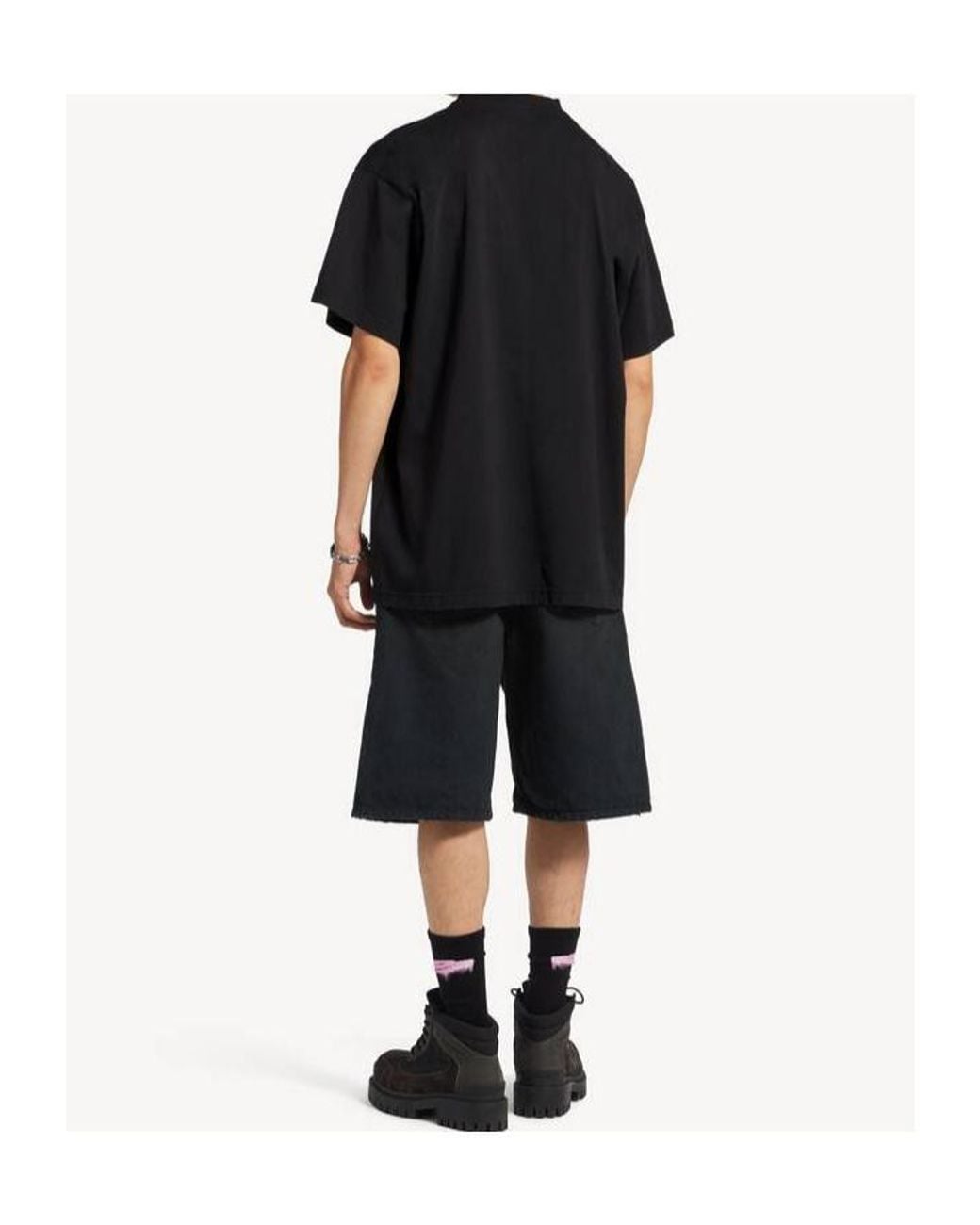 Balenciaga Black Printed T-Shirt for men