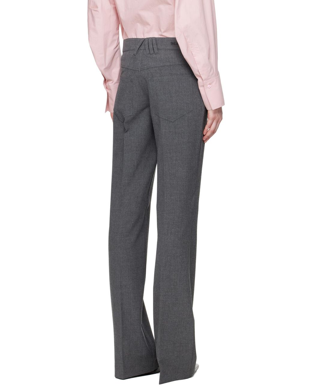 The Attico Gray The Pressed Creased Trousers