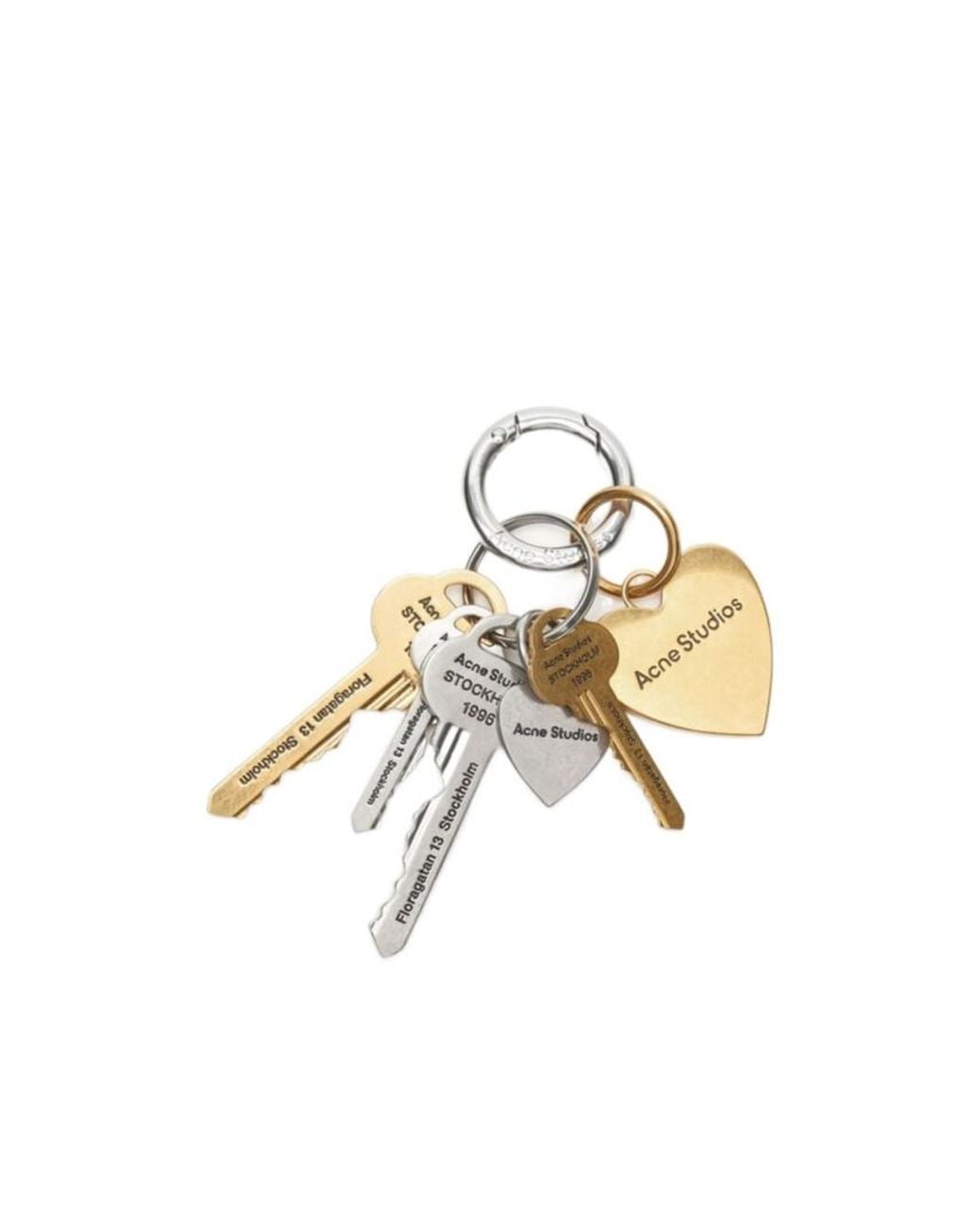 Acne Metallic Heart Keys Keyring