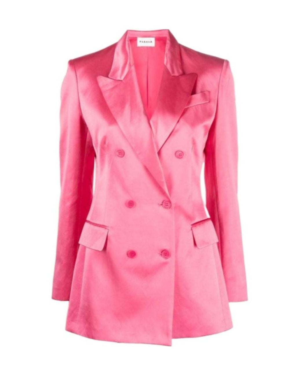 P.A.R.O.S.H. Pink Satin-Finish Double-Breasted Blazer