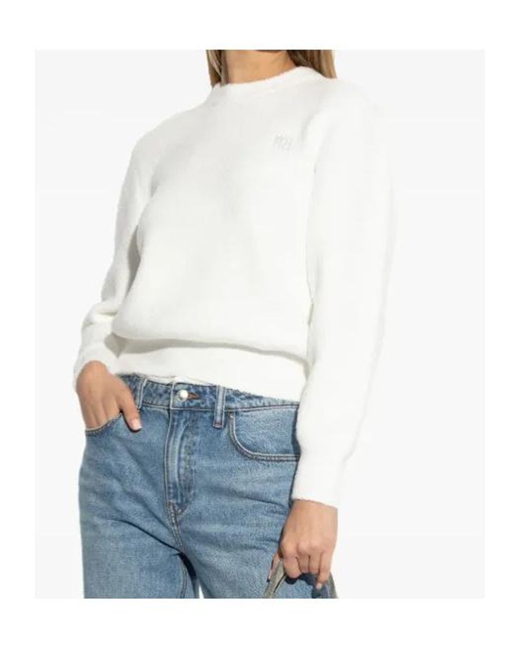 Alexander Wang White Logo-Embroidery Jumper