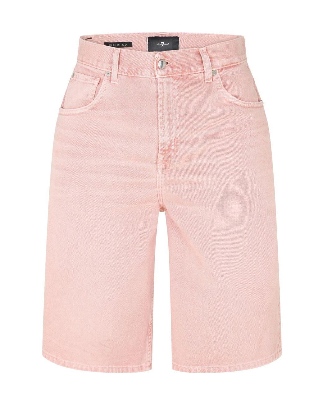 7 For All Mankind Pink Belt-Loop Shorts for men