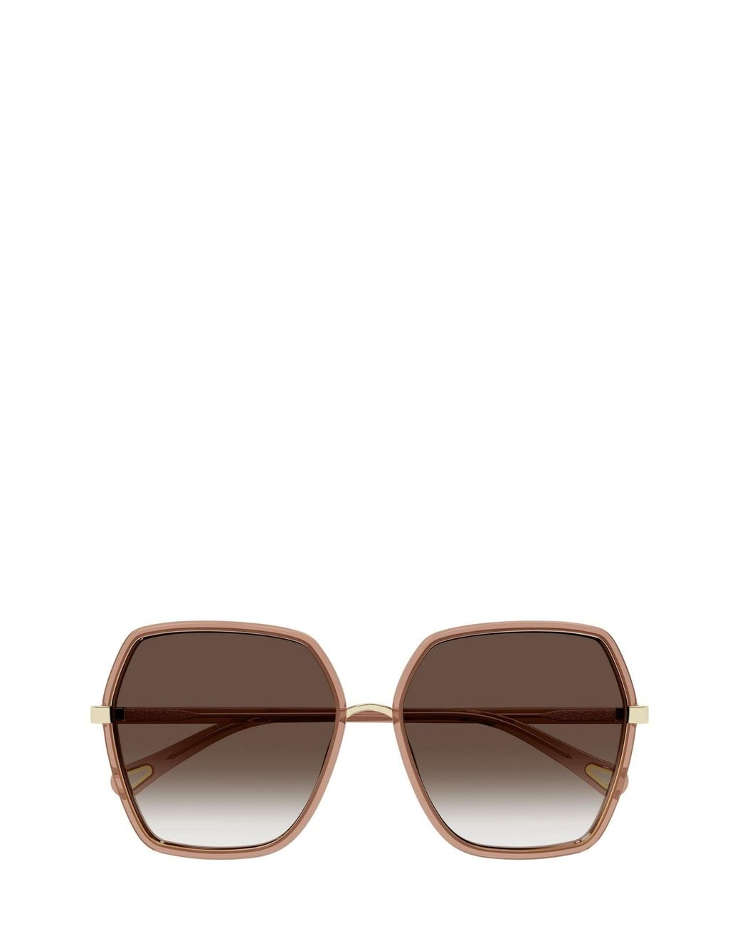 Chloé Brown Chloé Eyewear Geometric Frame Sunglasses