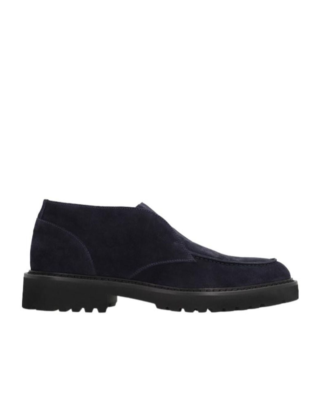 Doucal's Blue Almond Toe Slip-On Loafers for men