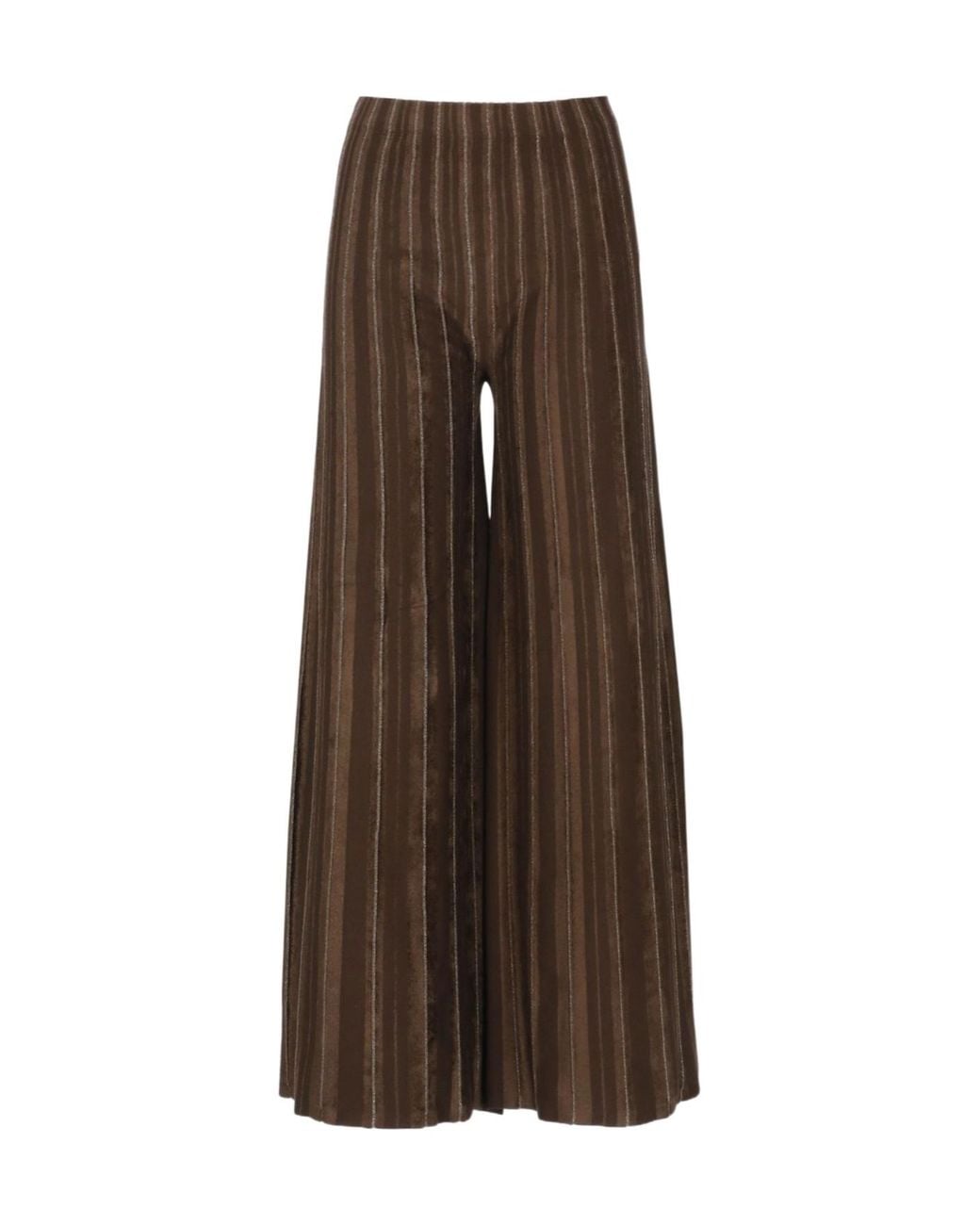 D.exterior Brown Elastic Waist Wide-Leg Pants
