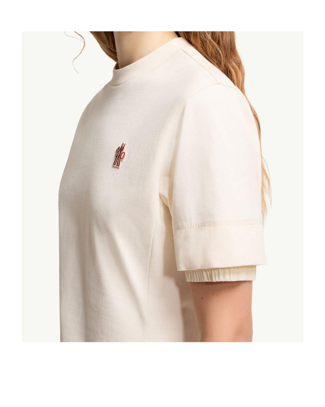 Moncler White Grenoble Logo Detail T-Shirt