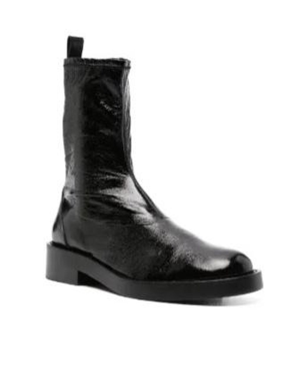 Courreges Black Logo-Patch Cracked Boots for men