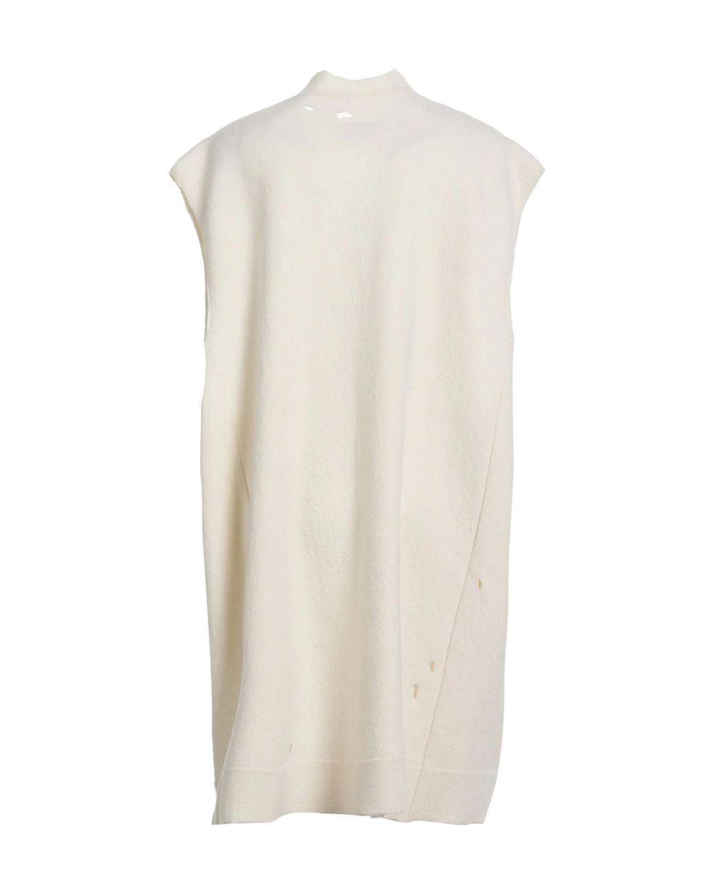 MM6 by Maison Margiela White Solidcolor Wool Sleeveless Dress