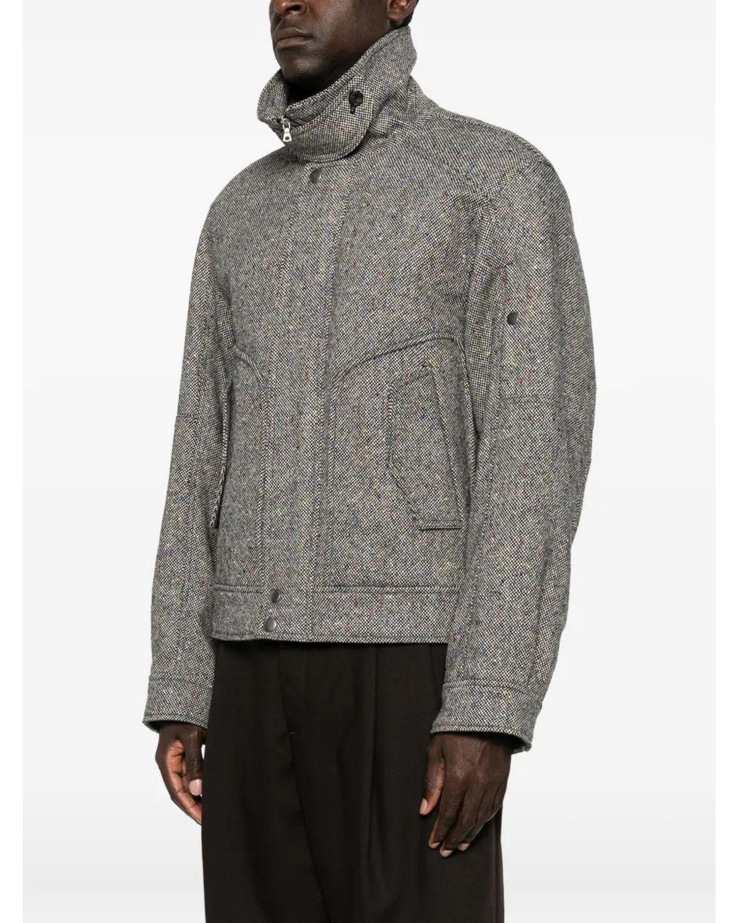 Dries Van Noten Gray Long-Sleeve Zip-Up Jacket for men