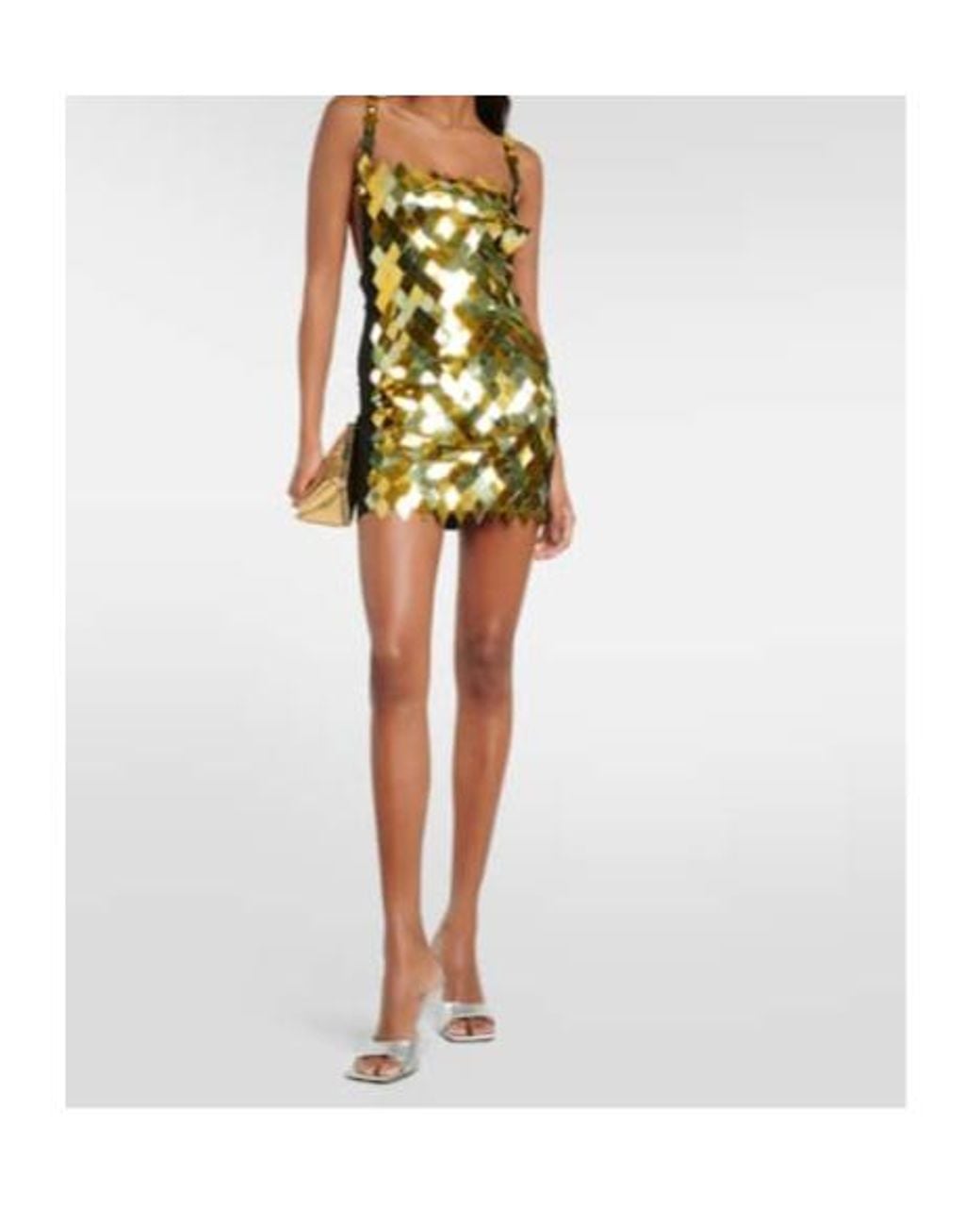 The Attico Metallic Rue Embellished Minidress