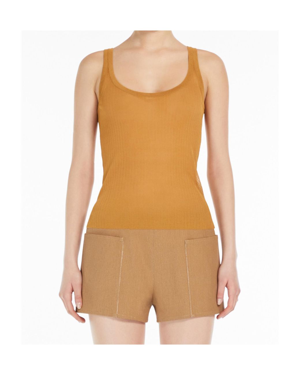 Max Mara Natural Bastia Sleeveless Ribbed Top