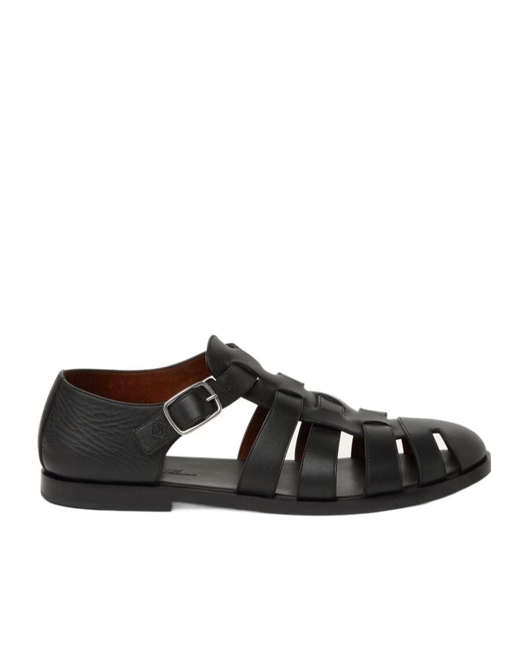 Loro Piana Black Maxime Walk Sandals for men