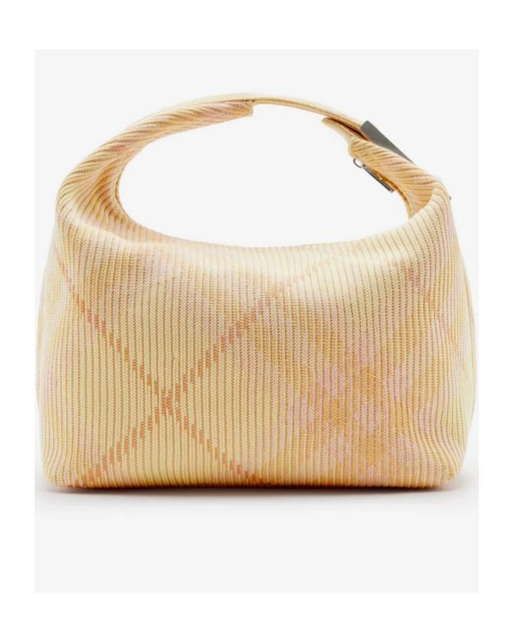 Burberry Metallic Medium Peg Checked Duffle Tote Bag