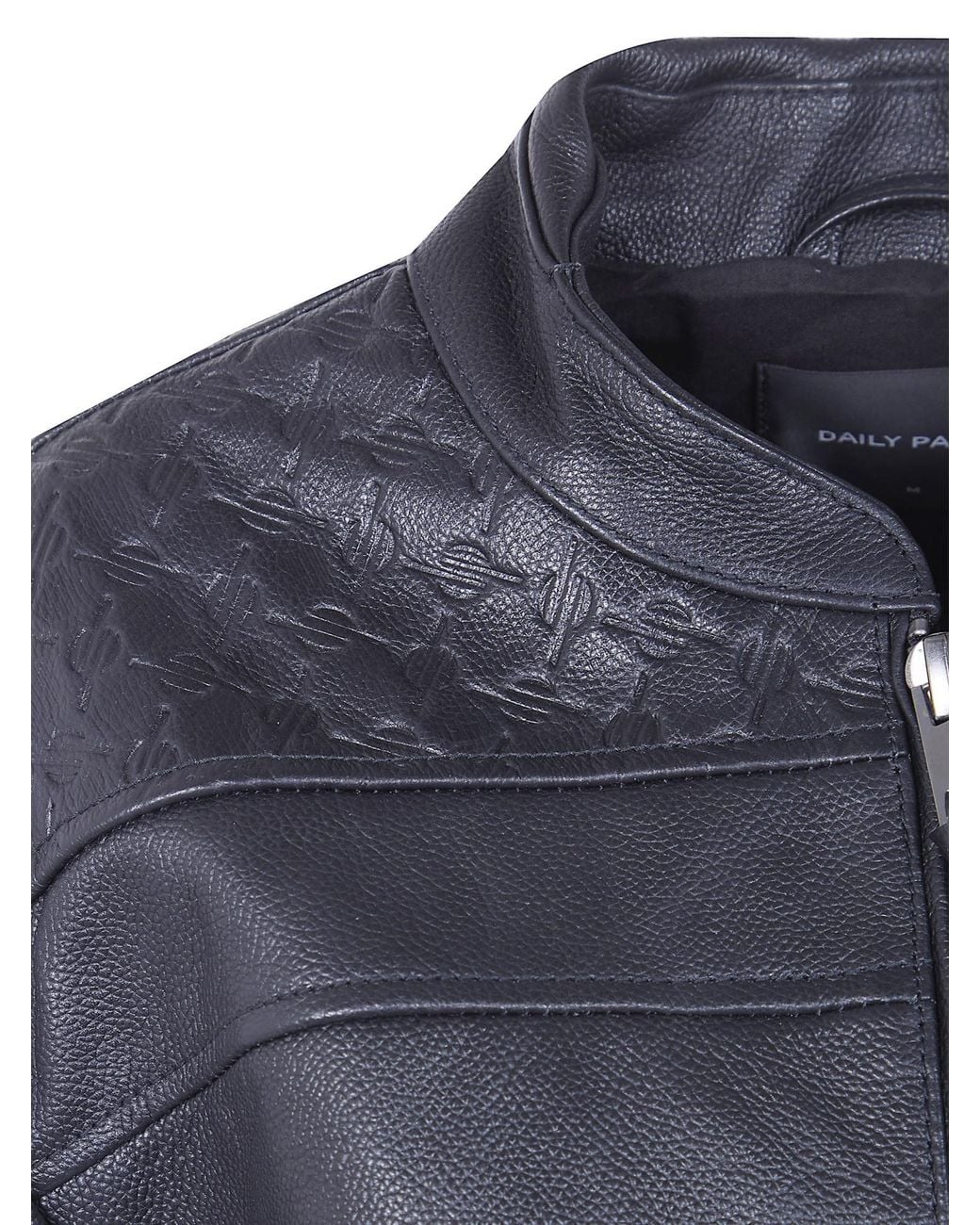 Daily Paper Blue Patterned Leather Jacket for men