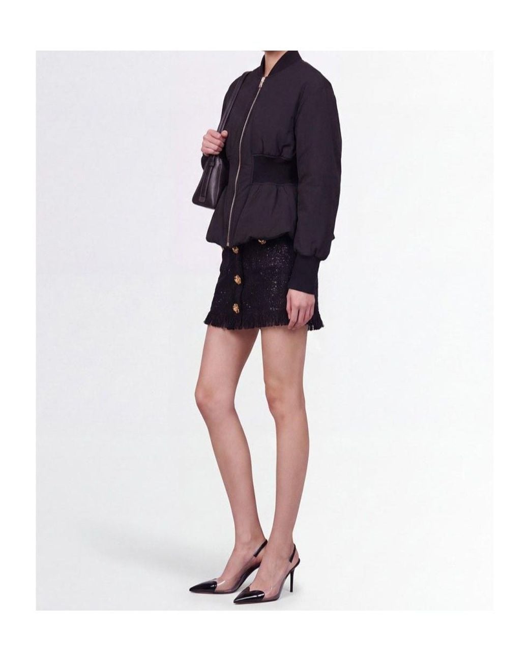 GIUSEPPE DI MORABITO Black High-Waisted Mini Skirt