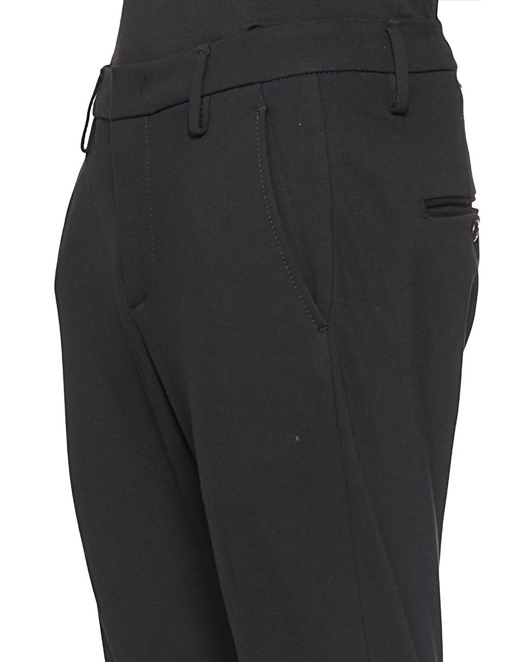 Dondup Black Stretch-Zip Casual Trousers for men