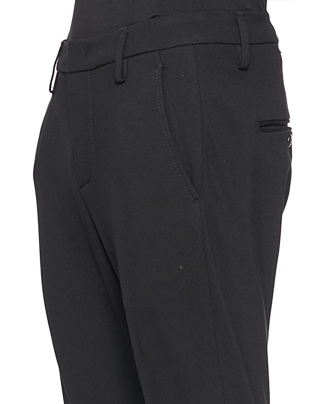 Dondup Black Belt-Lined Casual Pants for men
