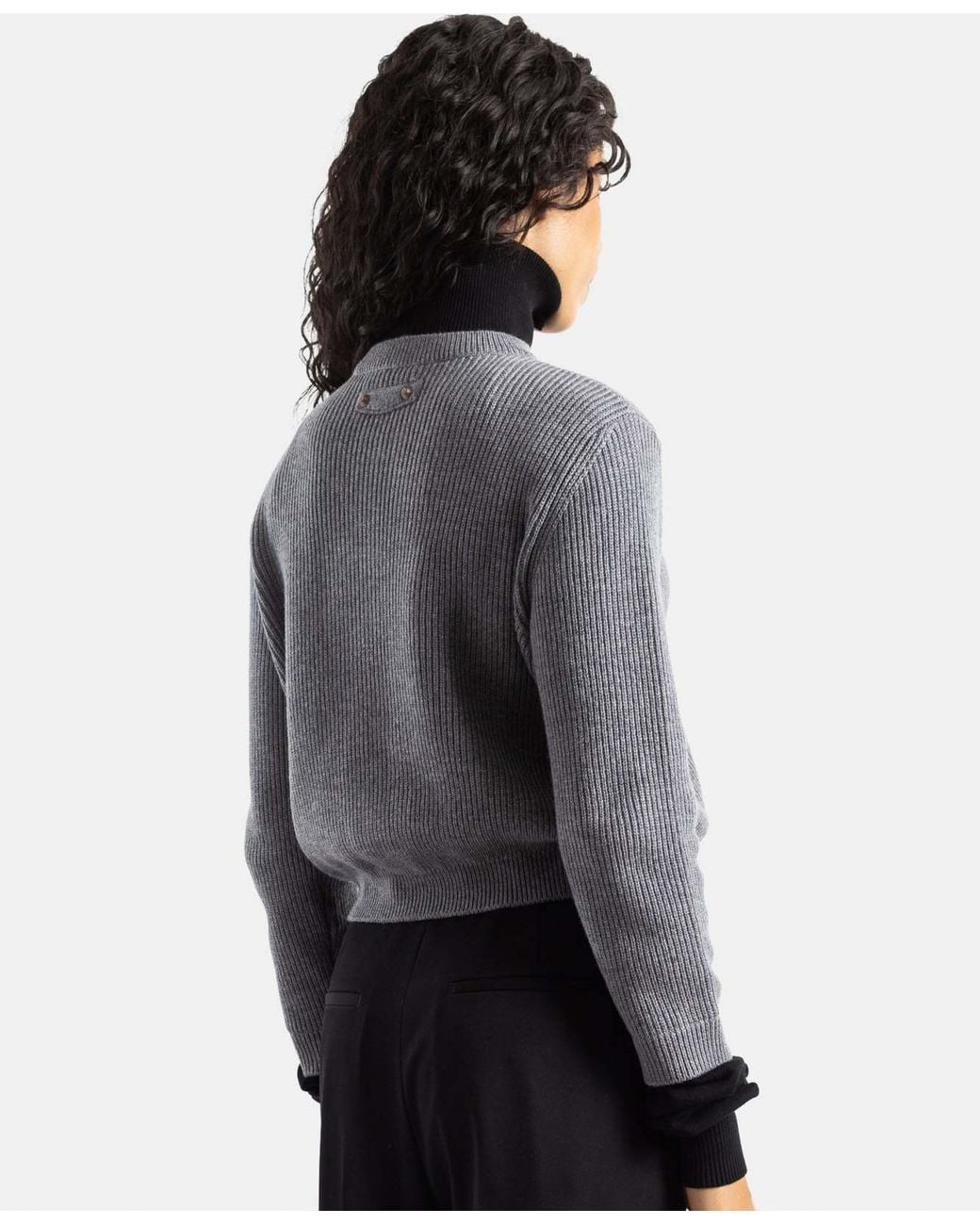 Balenciaga Gray Zip-Up Cardigan