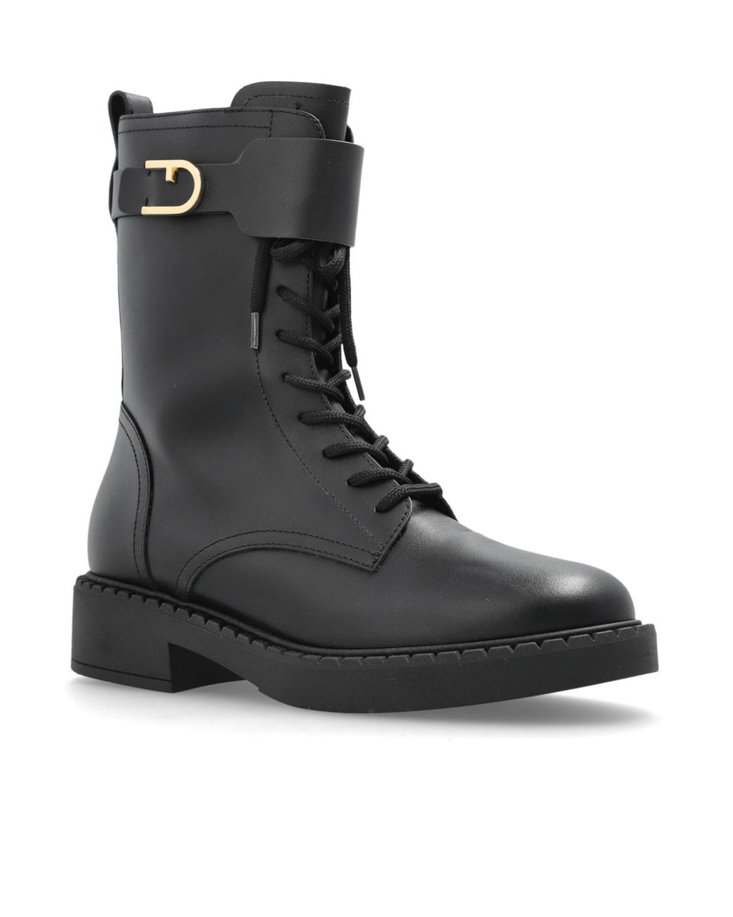 Furla Black New Legacy Lace-Up Ankle Boots