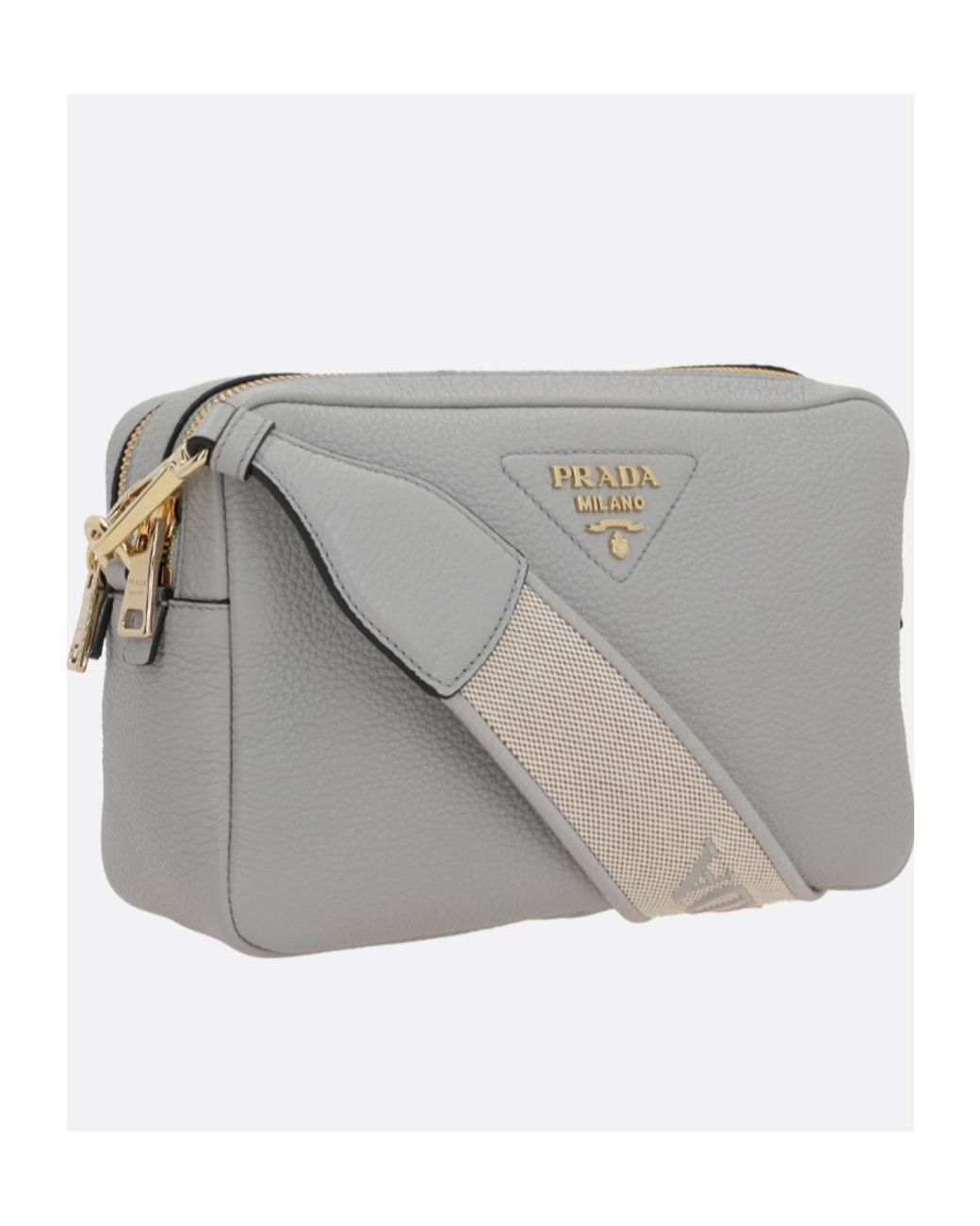 Prada White Medium Zipper Shoulder Bag