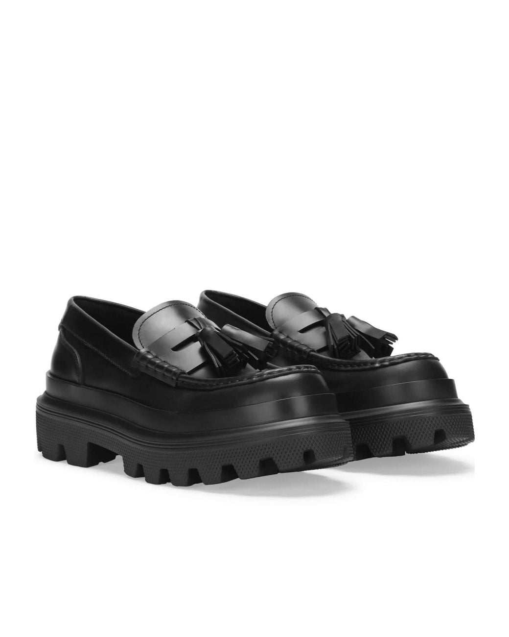 Dolce & Gabbana Black Chunky Sole Loafers for men