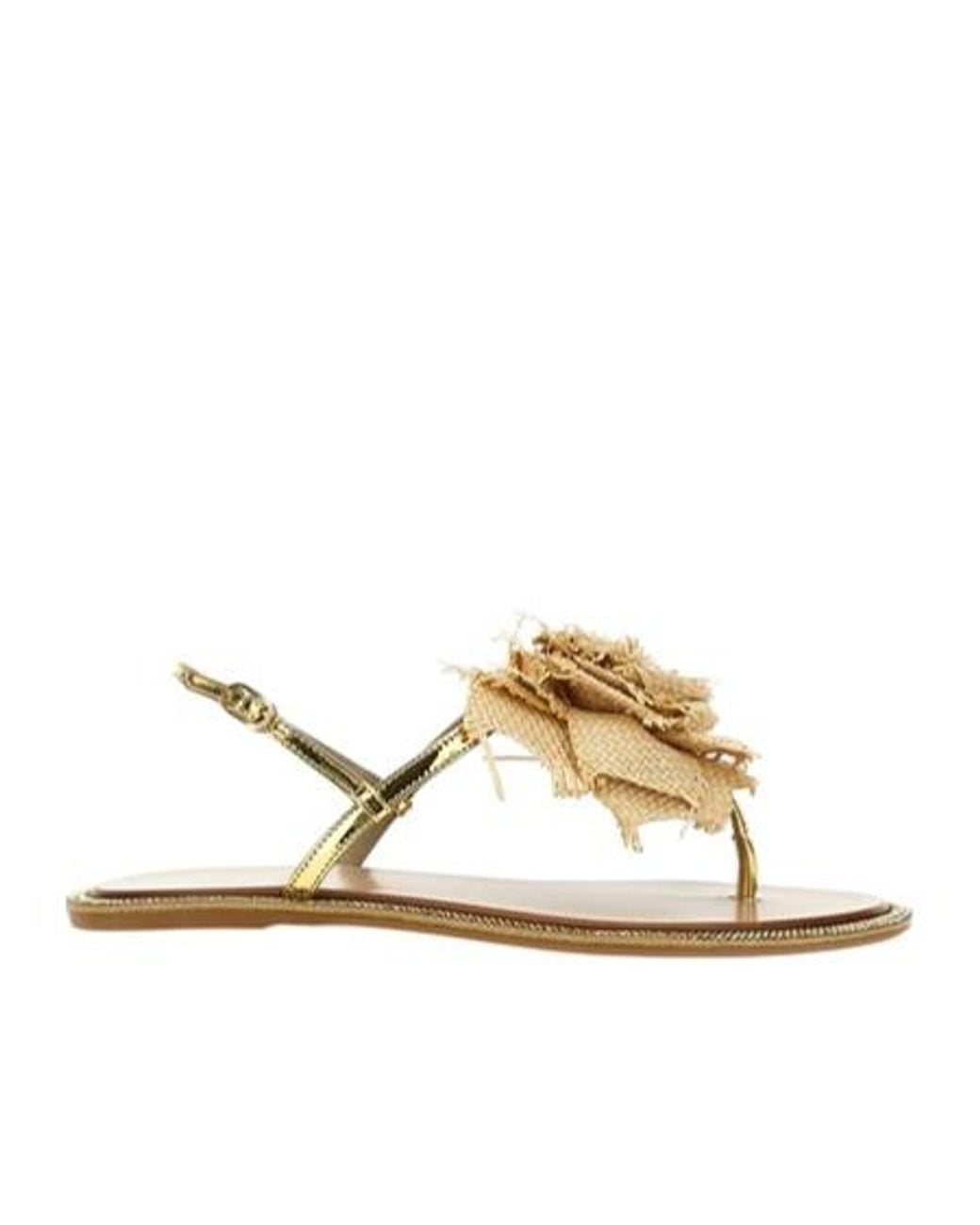 Le Silla Rose Metallic Effect Flat Sandals