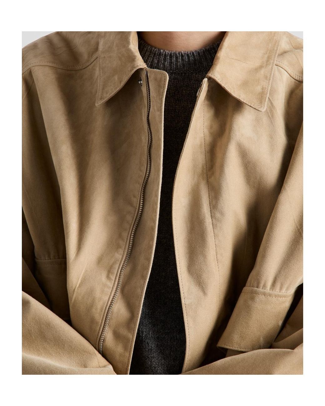 Prada Natural Suede And Cotton Bomber Jacket for men