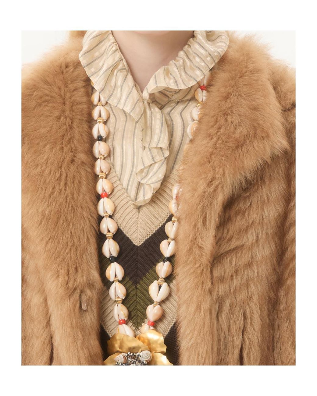 Valentino Brown Concealed Front Fastened Long-Sleeved Coat