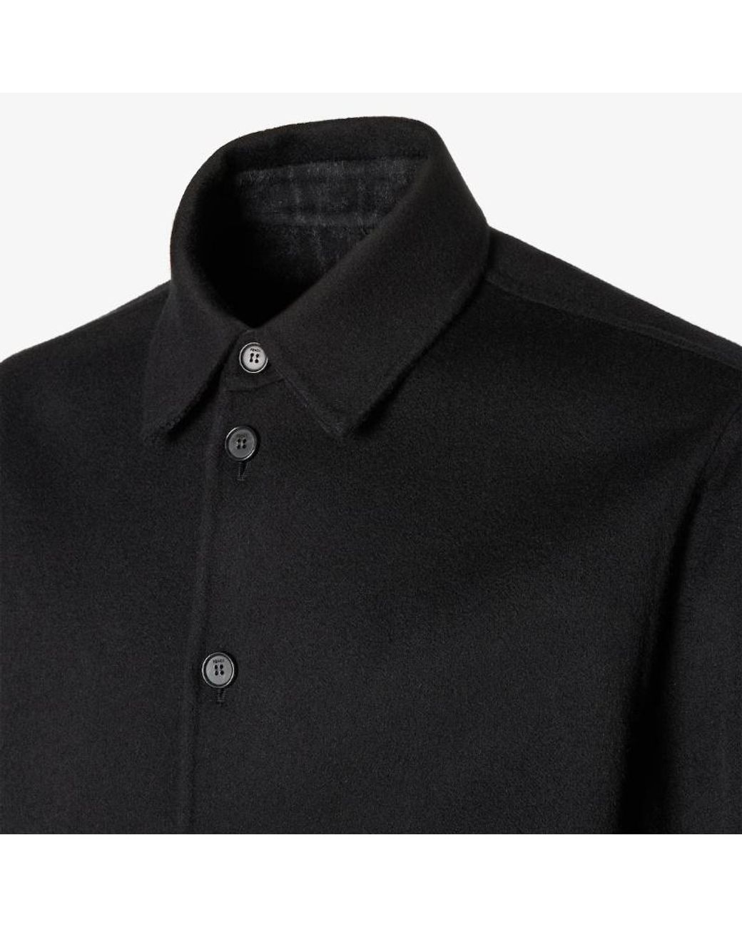 Fendi Black Long Sleeved Buttoned Blouson for men