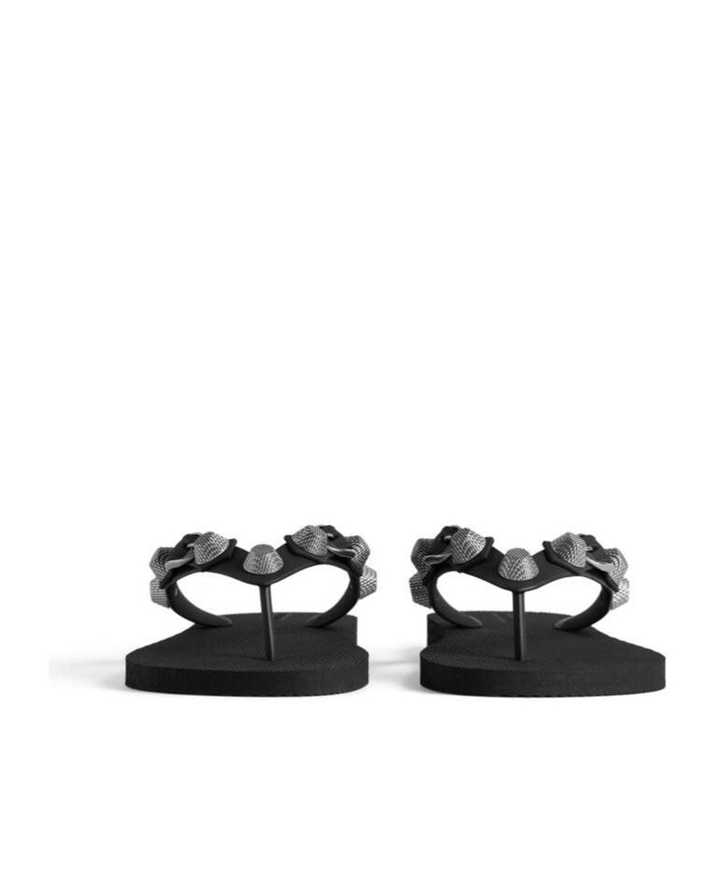 Balenciaga Multicolor Cagole Studded Flip-Flops
