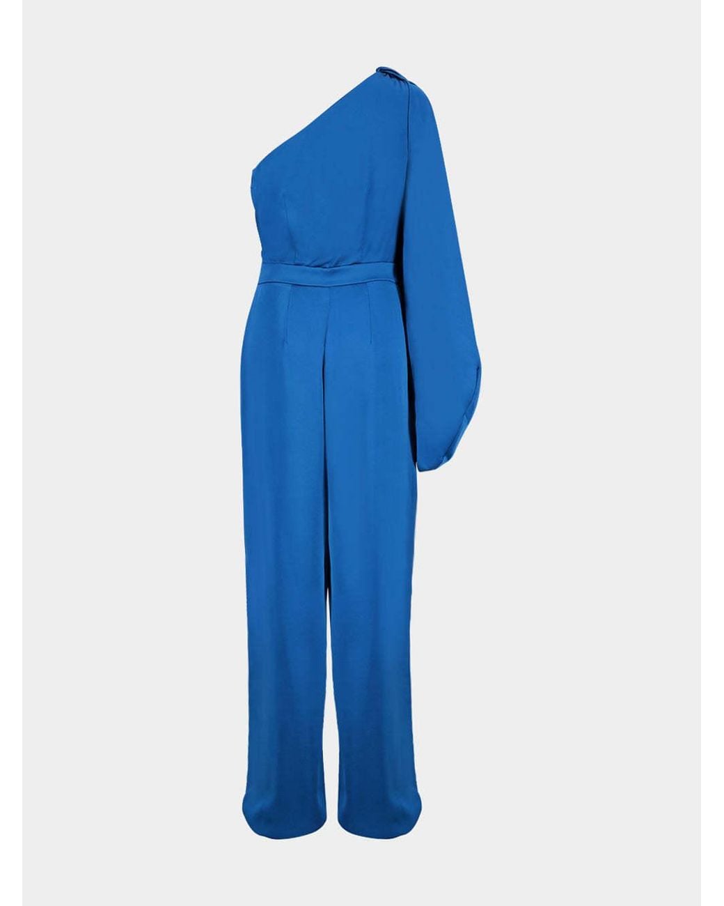 Stella McCartney Blue One Shoulder Satin Jumpsuit