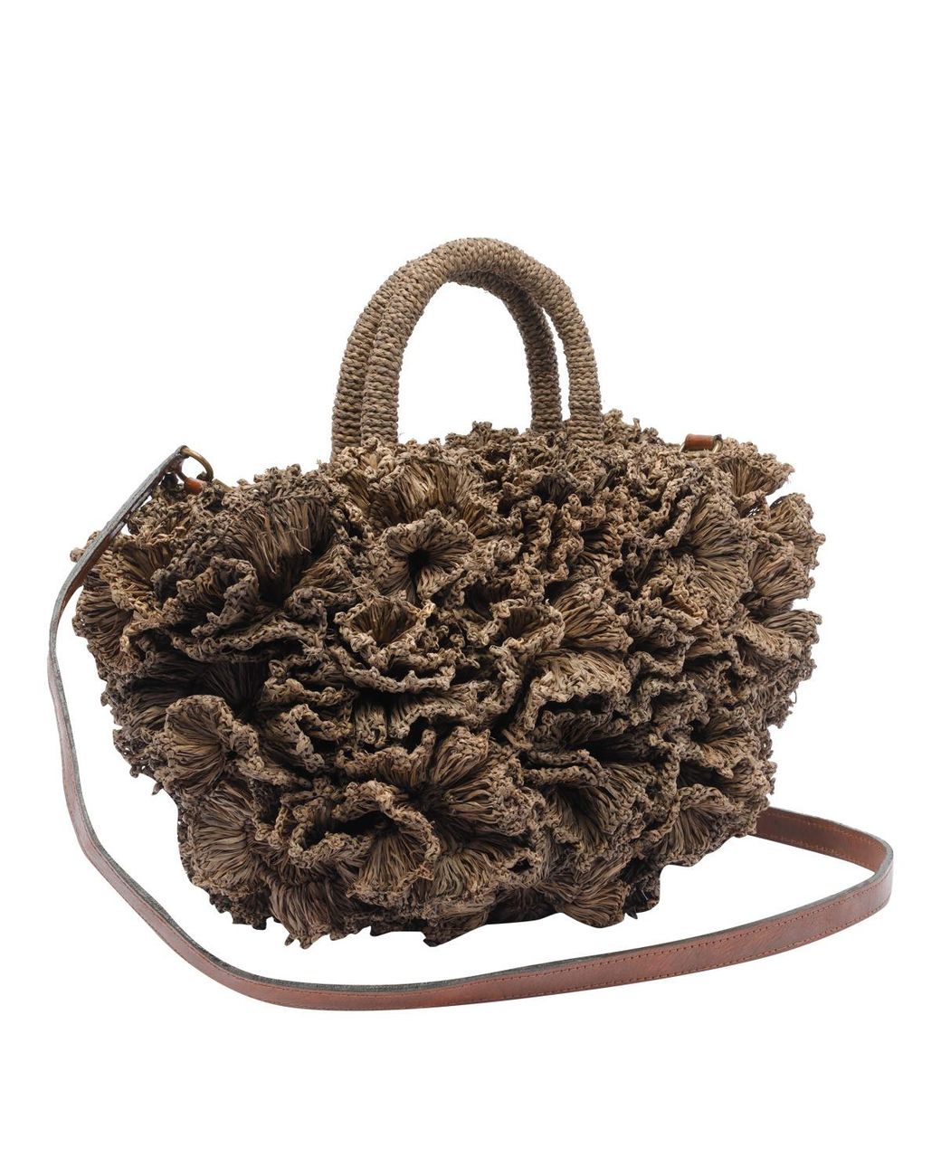 IBELIV Brown Coral 3D Decoration Handbag