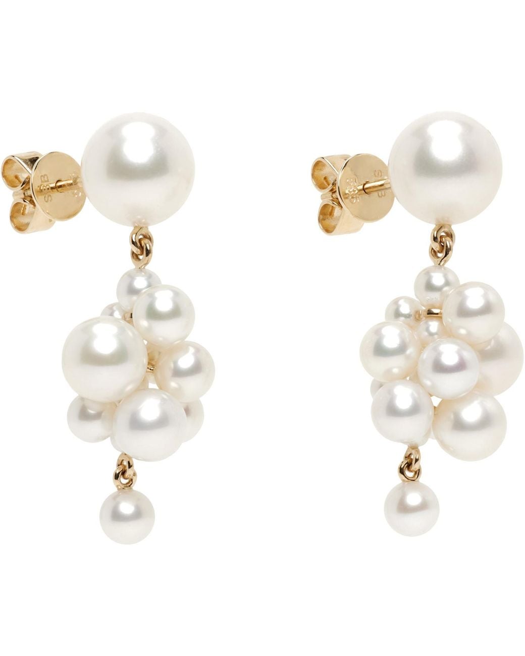 Sophie Bille Brahe White Botticelli Earrings