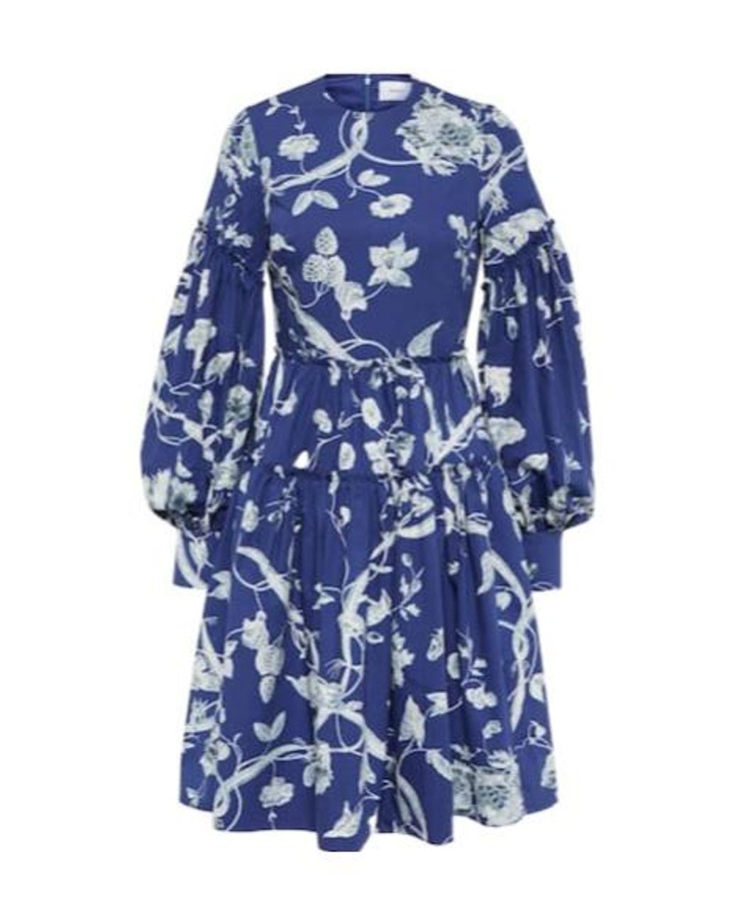 Erdem Blue Floral Poplin Minidress